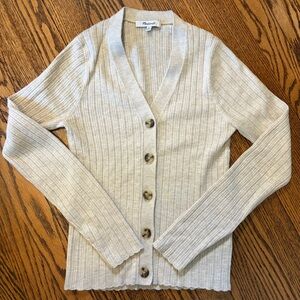 Madewell Wool Blend Ribbed Knit Cardigan XS